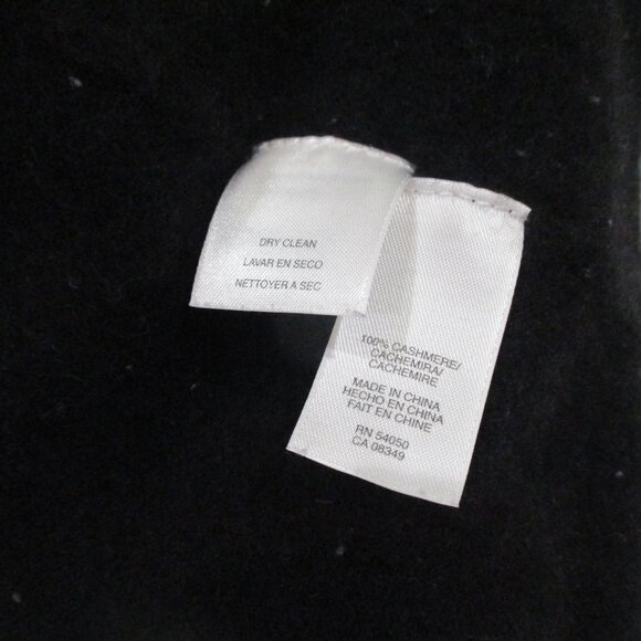 100%  Cashmere Cardigan Black XL ruffle edge thick m l - Picture 4 of 4